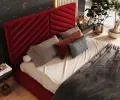 Čalúnená posteľ ELEGANTE 160x200 Vínová Paris s úložným priestorom kovový rošt