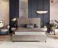 Čalúnená posteľ ELEGANTE 90x200 Béžová Paris s úložným priestorom kovový rošt