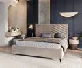 Čalúnená posteľ ELEGANTE 90x200 Béžová Paris s úložným priestorom kovový rošt