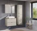 Kúpeľňová skrinka BELLA CASHMERE 100cm + doska + umývadlo + bielizňový kôš