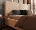 Čalúnená posteľ ELEGANTE 90x200 Krémová Paris s úložným priestorom kovový rošt