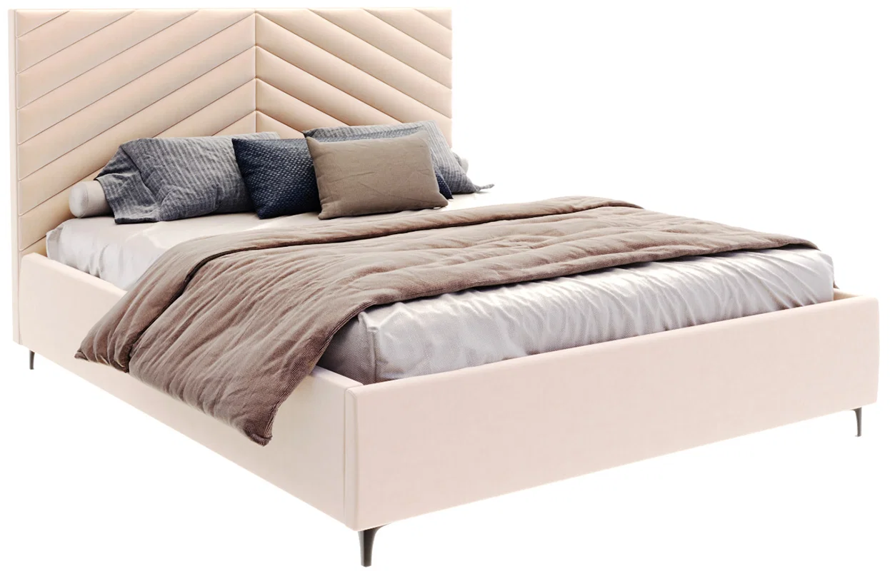 Čalúnená posteľ ELEGANTE 160x200 Krémová Paris s úložným priestorom kovový rošt