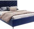 Čalúnená posteľ ELEGANTE 160x200 Tmavo Modrá Paris s úložným priestorom kovový rošt