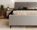 Čalúnená posteľ ELEGANTE 140x200 Svetlo Sivá Paris s úložným priestorom kovový rošt