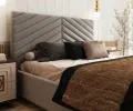 Čalúnená posteľ ELEGANTE 160x200 Svetlo Sivá Paris s úložným priestorom kovový rošt