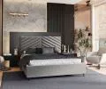 Čalúnená posteľ ELEGANTE 140x200 Steel Paris s úložným priestorom kovový rošt
