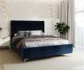 Čalúnená posteľ NAVARO 120x200 Modrá Paris s úložným priestorom kovový rošt