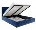 Čalúnená posteľ NAVARO 120x200 Modrá Paris s úložným priestorom kovový rošt