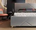 Čalúnená posteľ NAVARO 180x200 Siva Paris s úložným priestorom kovový rošt
