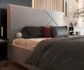 Čalúnená posteľ NAVARO 180x200 Siva Paris s úložným priestorom kovový rošt