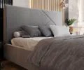 Čalúnená posteľ NAVARO 120x200 Steel Paris s úložným priestorom kovový rošt