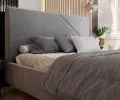Čalúnená posteľ NAVARO 160x200 Steel Paris s úložným priestorom kovový rošt