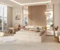 Čalúnená posteľ ORLANDO 180x200 Krémová Trinity s úložným priestorom kovový rošt