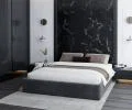 Čalúnená posteľ ORLANDO 160x200 Tmavo sivá Trinity s úložným priestorom kovový rošt