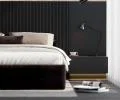 Čalúnená posteľ ORLANDO 160x200 Čierná Trinity s úložným priestorom kovový rošt