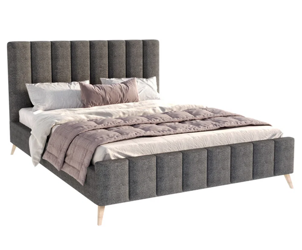 Čalúnená posteľ FRASCA 180x200 Grafit Boucle