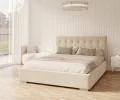 Čalúnená posteľ LUCERNA 90x200 Krémová Trinity s úložným priestorom kovový rošt