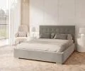 Čalúnená posteľ LUCERNA 180x200 Šedá Trinity s úložným priestorom kovový rošt