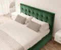 Čalúnená posteľ LUCERNA 90x200 Zelená Trinity s úložným priestorom kovový rošt