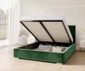 Čalúnená posteľ LUCERNA 160x200 Zelená Trinity s úložným priestorom kovový rošt