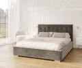 Čalúnená posteľ LUCERNA 160x200 Grafit Trinity s úložným priestorom kovový rošt