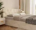 Čalúnená posteľ MIRAGE 160x200 Krémová Trinity s úložným priestorom kovový rošt