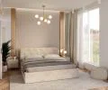 Čalúnená posteľ MIRAGE 180x200 Krémová Trinity s úložným priestorom kovový rošt