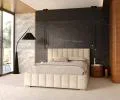 Čalúnená posteľ AUSTIN 160x200 cm kremová Trinity s úložným priestorom kovový rošt