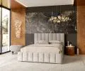 Čalúnená posteľ AUSTIN 90x200 cm sivá Trinity s úložným priestorom kovový rošt