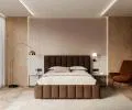 Čalúnená posteľ AUSTIN 90x200 cm Hnedá Trinity s úložným priestorom kovový rošt