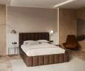 Čalúnená posteľ AUSTIN 90x200 cm Hnedá Trinity s úložným priestorom kovový rošt