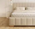 Čalúnená posteľ AUSTIN 90x200 cm Krémová Paris s úložným priestorom kovový rošt