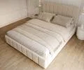 Čalúnená posteľ AUSTIN 90x200 cm Krémová Paris s úložným priestorom kovový rošt