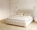 Čalúnená posteľ AUSTIN 120x200 cm Krémová Paris s úložným priestorom kovový rošt