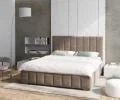 Čalúnená posteľ AUSTIN 180x200 cm Béžová Paris s úložným priestorom kovový rošt