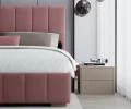 Čalúnená posteľ AUSTIN 160x200 cm Lososová Paris s úložným priestorom kovový rošt
