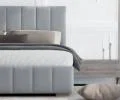 Čalúnená posteľ AUSTIN 120x200 cm Svetlo Šedá Paris s úložným priestorom kovový rošt