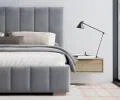 Čalúnená posteľ AUSTIN 120x200 cm Šedá Paris s úložným priestorom kovový rošt
