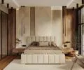 Čalúnená posteľ AUSTIN 90x200 cm Krémová Boucle s úložným priestorom kovový rošt