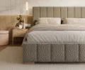 Čalúnená posteľ AUSTIN 90x200 cm Šedá Boucle s úložným priestorom kovový rošt