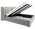 Čalúnená posteľ BRISTOL 160x200 Sivá Trinity s úložným priestorom kovový rošt
