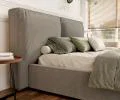 Čalúnená posteľ BRISTOL 180x200 Sivá Trinity s úložným priestorom kovový rošt