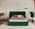 Čalúnená posteľ BRISTOL 180x200 Zelená Trinity s úložným priestorom kovový rošt