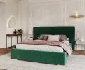 Čalúnená posteľ BRISTOL 180x200 Zelená Trinity s úložným priestorom kovový rošt