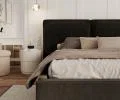 Čalúnená posteľ BRISTOL 160x200 Černá Trinity s úložným priestorom kovový rošt