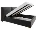 Čalúnená posteľ BRISTOL 160x200 Černá Trinity s úložným priestorom kovový rošt