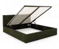 Čalúnená posteľ TULSA 140x200 so zdvižným roštom olivová