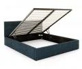 Čalúnená posteľ TULSA 120x200 so zdvižným roštom tmavo modrá