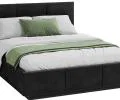 Čalúnená posteľ AVEIRO 140x200 s kovovým zdvižným roštom ČIERNÁ