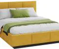 Čalúnená posteľ AVEIRO 90x200 s kovovým zdvižným roštom ŽLTÁ